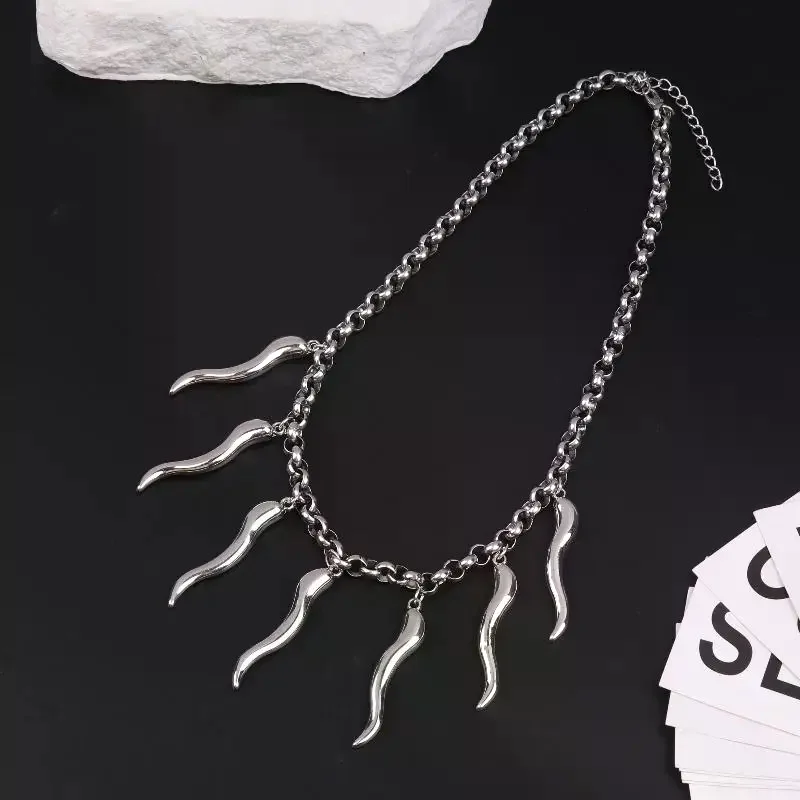 فاسق الجمالية التيتانيوم الصلب مخروط قلادة قلادة كول الإكسسوارات هندسية الرقبة سلاسل القوطي الجرونج روك مجوهرات هدية #3