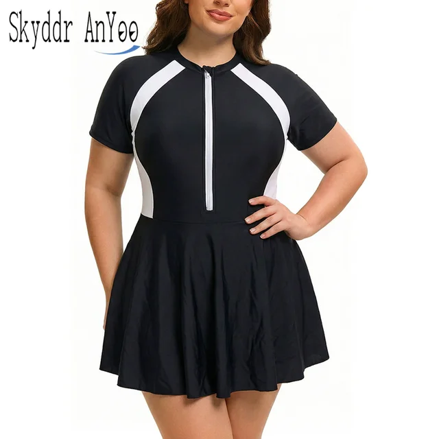 Plus Size Swimwear Woman 2026 One Piece Swimsuit Tummy Control Bathing Suit Beachwear