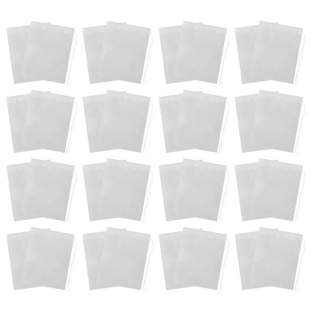 

100Pcs Tea Bags Disposable Non-Woven Drawstring Filter Pouches for Loose Leaf Tea Spice Infuser Sachets Cold Brew Filter