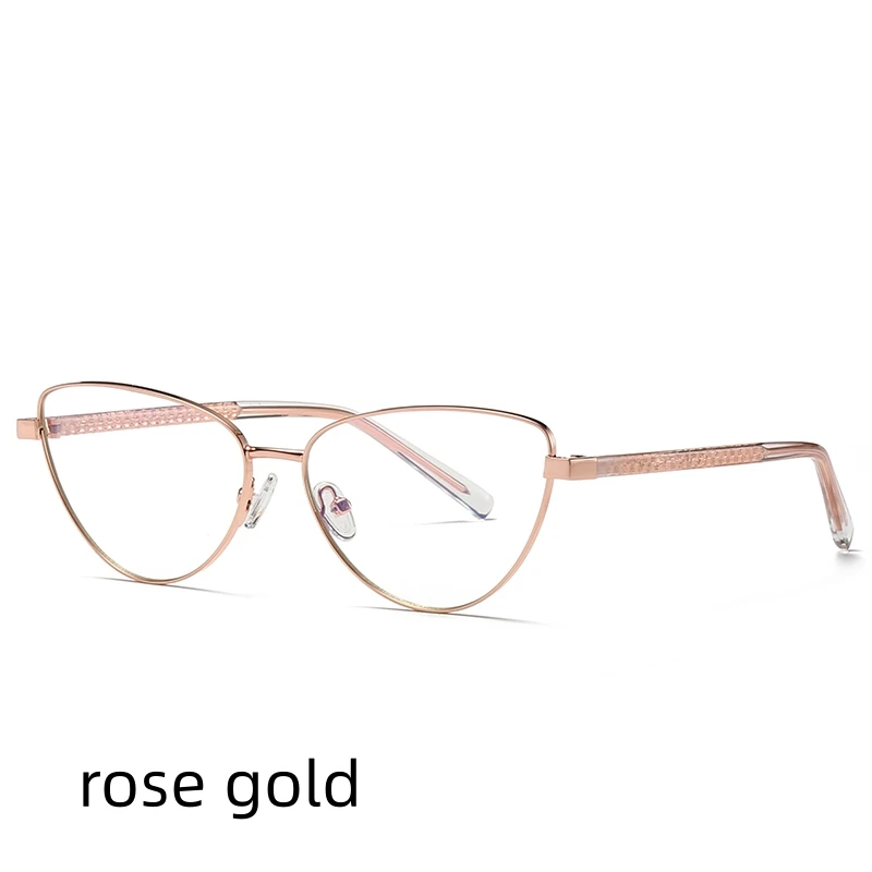 

moojolo 55mm Retro Metal Spring Hinge Women Glasses Frame Clear Anti Blue Light Optical Frame Cat Eye Computer Glasses 3006