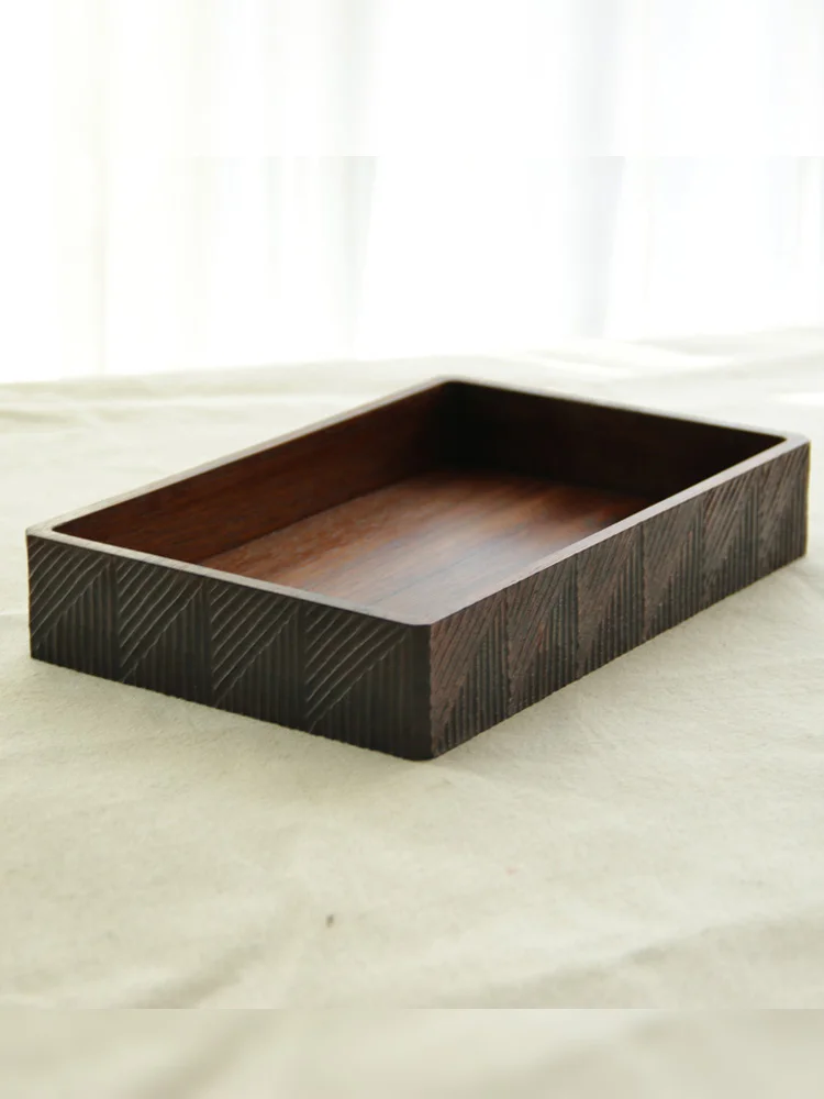 

Handmade Myanmar Teak Long Rectangle Whole Wood Dry Puff Tea Tray Fruit Tray Storage Box Vintage Chinese Sle Single Layer H...
