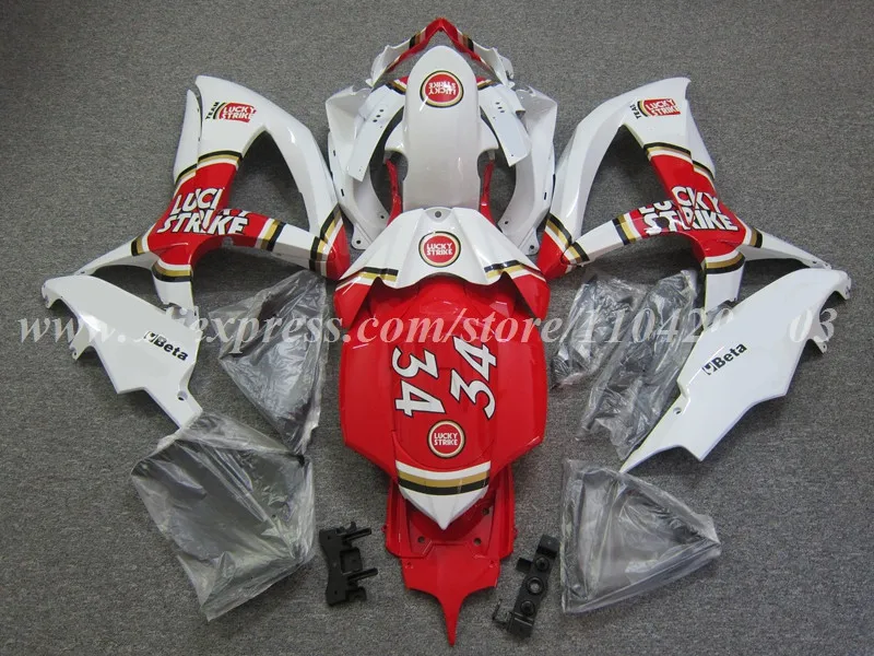 4Gifts New ABS Motorcycle Fairings Kit Fit For SUZUKI 600 750 K8 2008 2009 2010 08 09 10 Bodywork Set Custom Red White Lucky