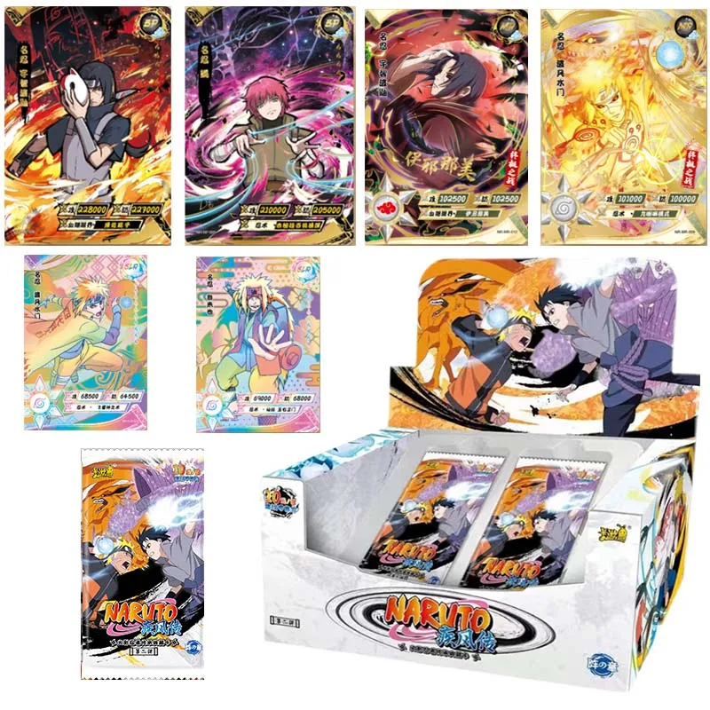 KAYOU Genuine Naruto Anime Cards Booster Box Anime Sasuke Itachi Flash Collectible Card Toy Kids Birthday Xmas Present Gift