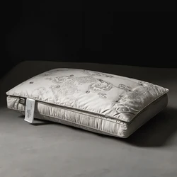 Puur Katoenen Satijnen Jacquard Zijden Kussens 48*74Cm Moerbeizijde Vulling Anti Mijt Zacht Pluizig Hotel Slaapbeddengoed Kussens