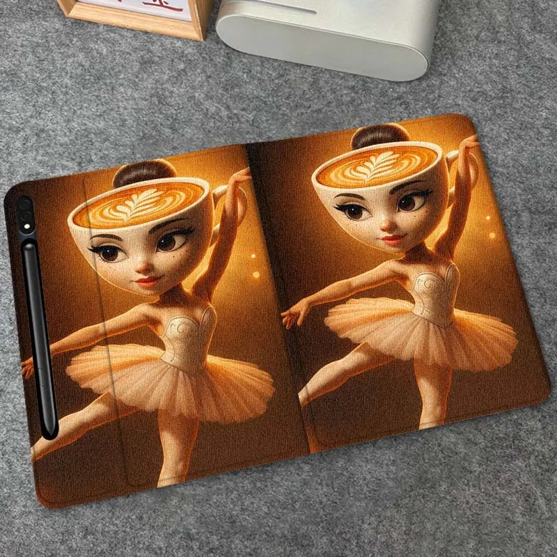 

Cartoon Balerina Capucina For Samsung Galaxy Tab S9 S10 S6 S7 S8 FE Plus Lite Inch Foldable Cover Tablet Case
