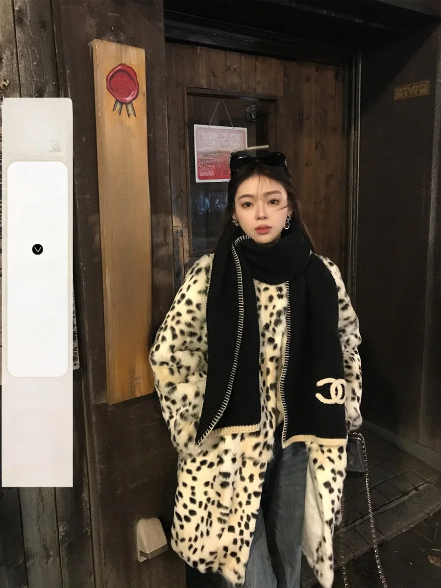 

Dearhua Long Fur Coat Women's New Sle Rabbit Fur Outerwear Luxury Mid-Century Chic Stand Collar Long Sve Winter Coat