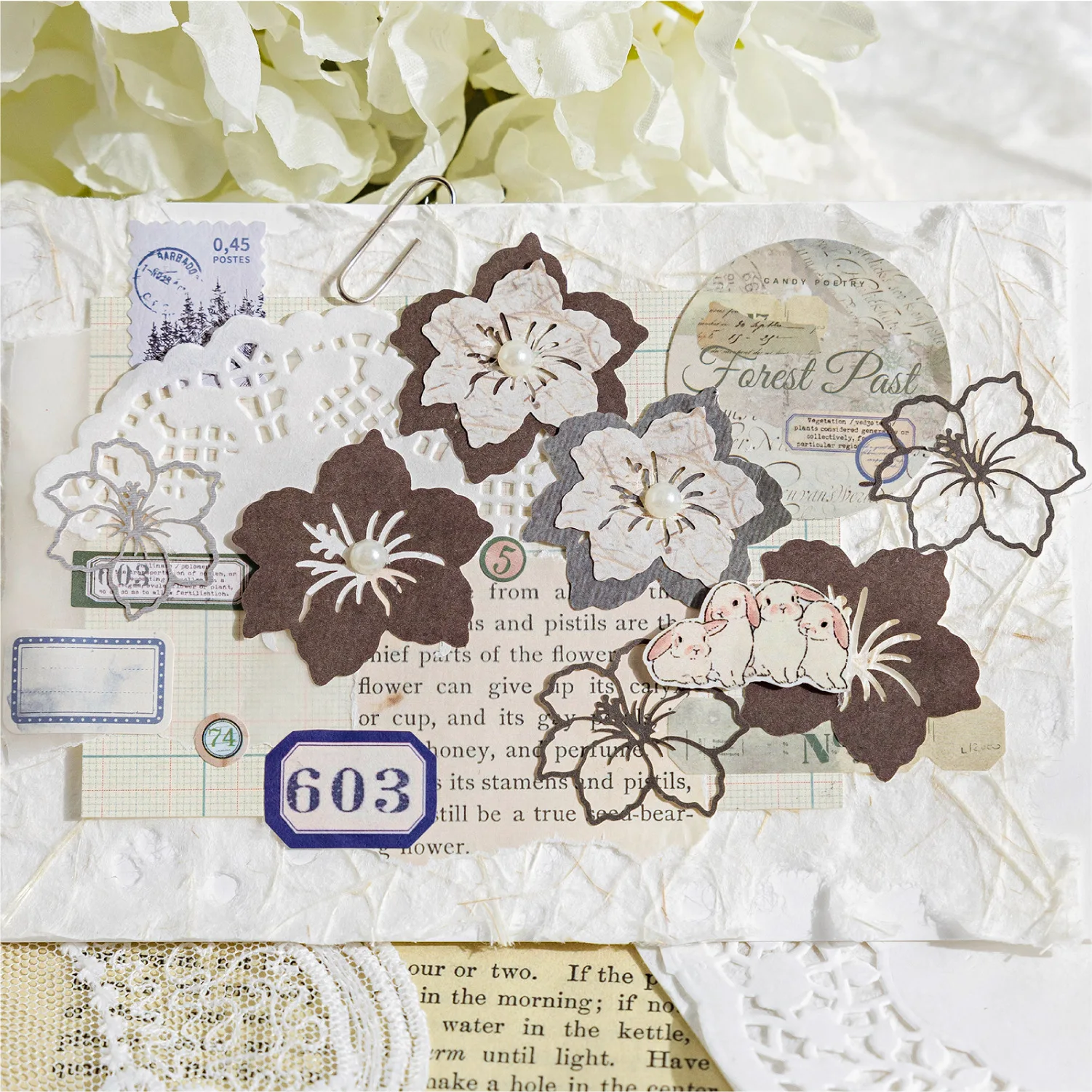 30 Pcs/pack Flower Picking Collection Series Decorative Sticker Retro Collage Scrapbooking Label Diary Album Journal Planner