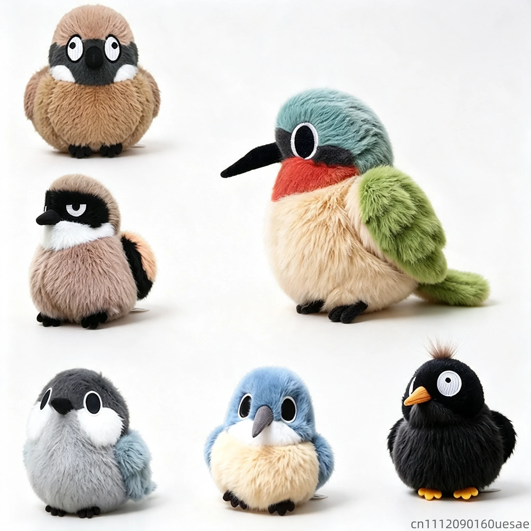 11cm Mini Lifelike Kingfisher,Sparrow,Fork-tailed Sunbird,Myna Plush Toys Stuffed Fluffy Bird Soft Doll Kids Birthday Xmas Gifts