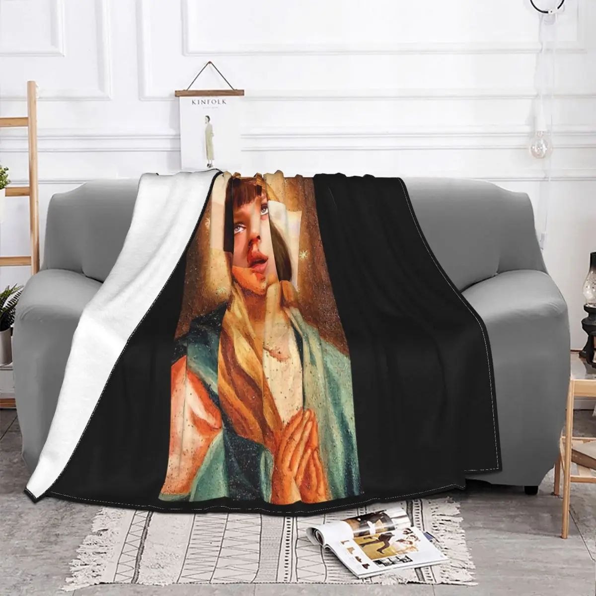 Pulp Fiction Mia Wallace Madonna Printed 9081 2021 Rap Music Designs New Top Cartoon Character Low Price Throw Blanket