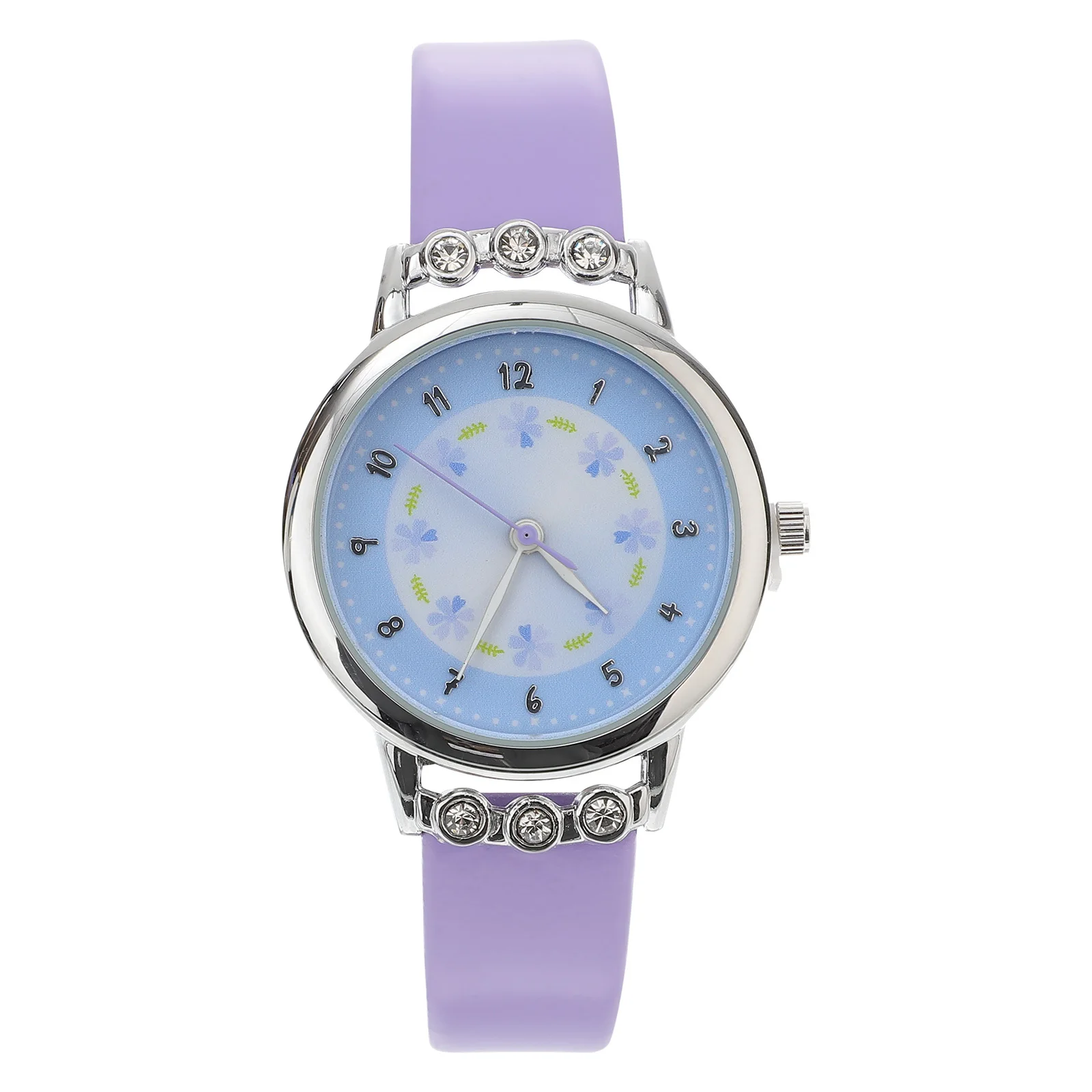 ساعة كوارتز كارتونية مقاومة للماء بنفسجية قابلة للتعديل، سوار مريح، ساعة معصم أنيقة، تصميم فريد من نوعه لـ