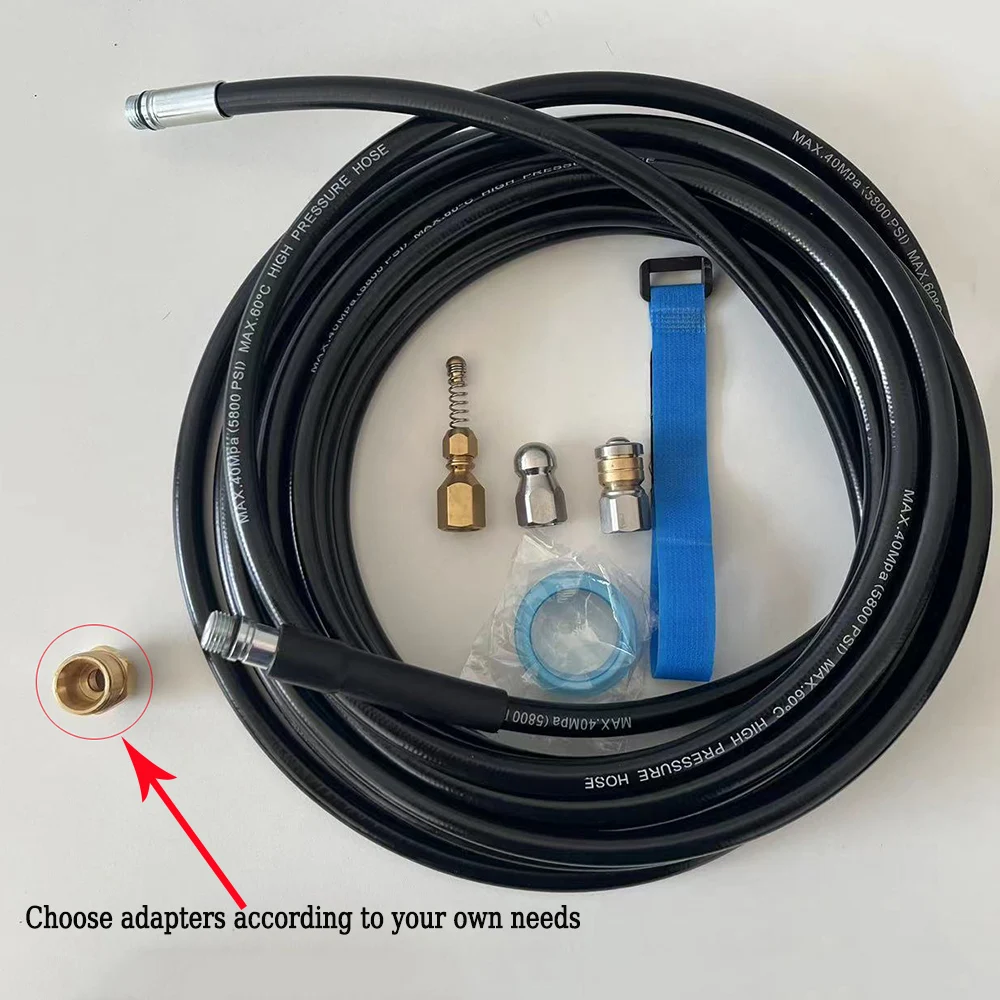 Pipeline Cleaning Kit Sewer Drainage Cleaning Hose High-Pressure Hose Sewer Spray Nozzle  Dredging Sink Cleaning Accessory