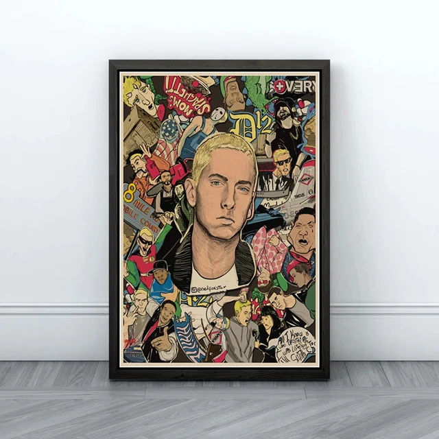 Eminem Posters 8 Mile Poster Hip Hop Rapper Singer Retro Poster Canvas Painting Decorative Wall Wall Art Decortion