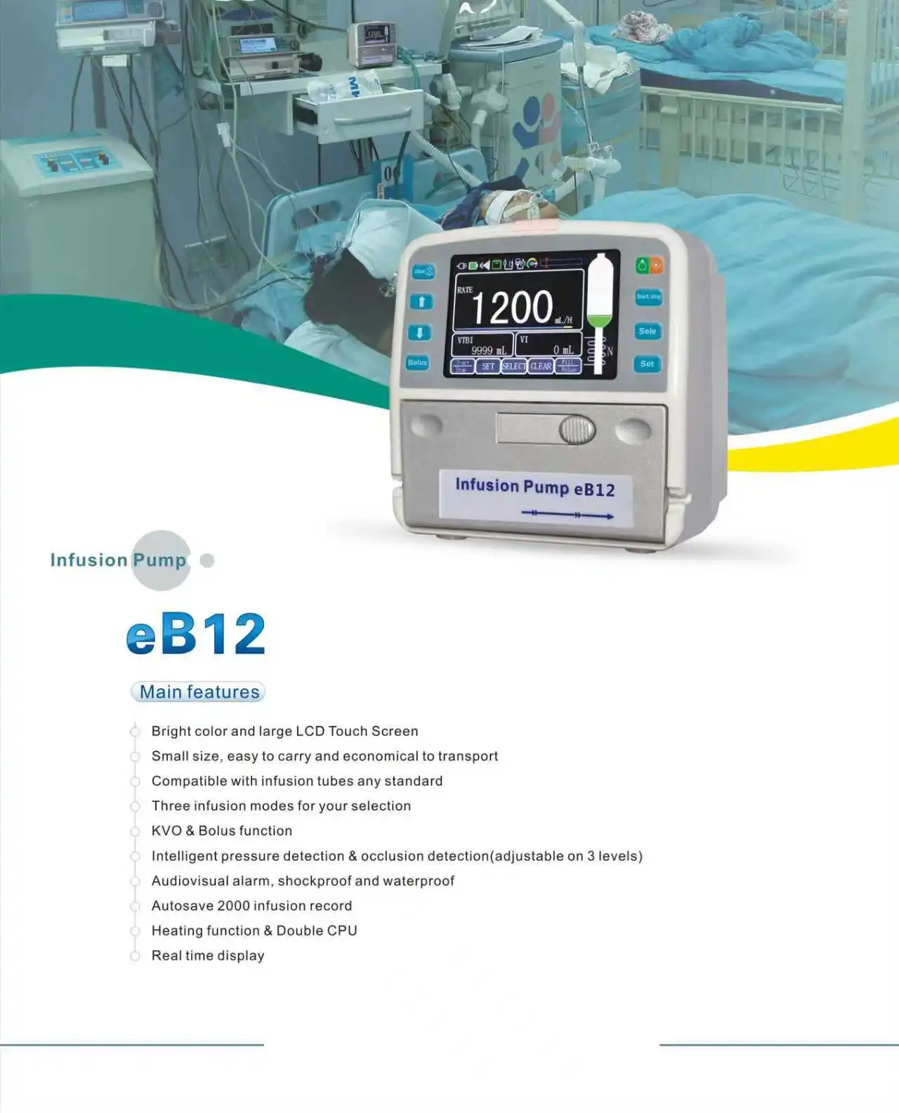 4.3 inch Touch Screen Stackable Type Human or Veterinary Use Syringe Pump Infusion pump LCD real-time Alarm Transfusion