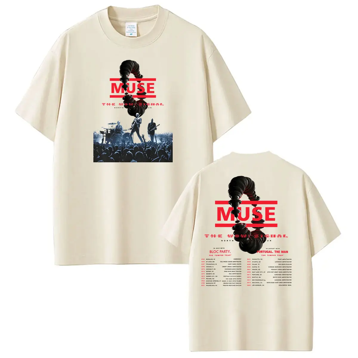 Muse Band The Wow! Signal North American Tour 2026 T Shirts Men's Rock Clothing Short Sleeve T-shirt Hip Hop Gothic Fashion Tees