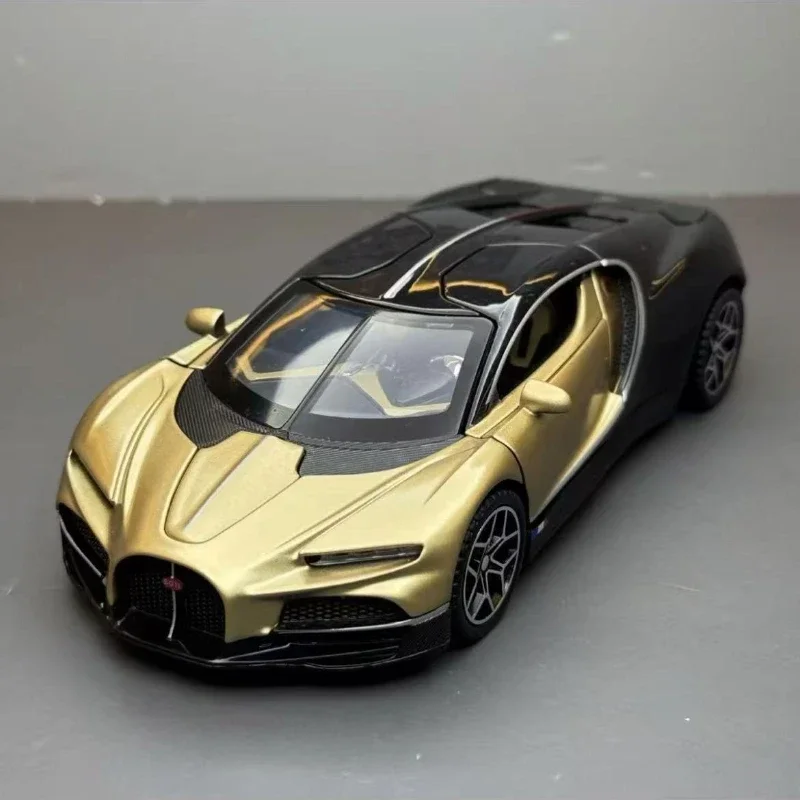 Supercar Tourbillon Bugatti 1:32, modelo de coche de aleación con sonido y luz de alta simulación, coche fundido a presión, juguete para regalo para niños