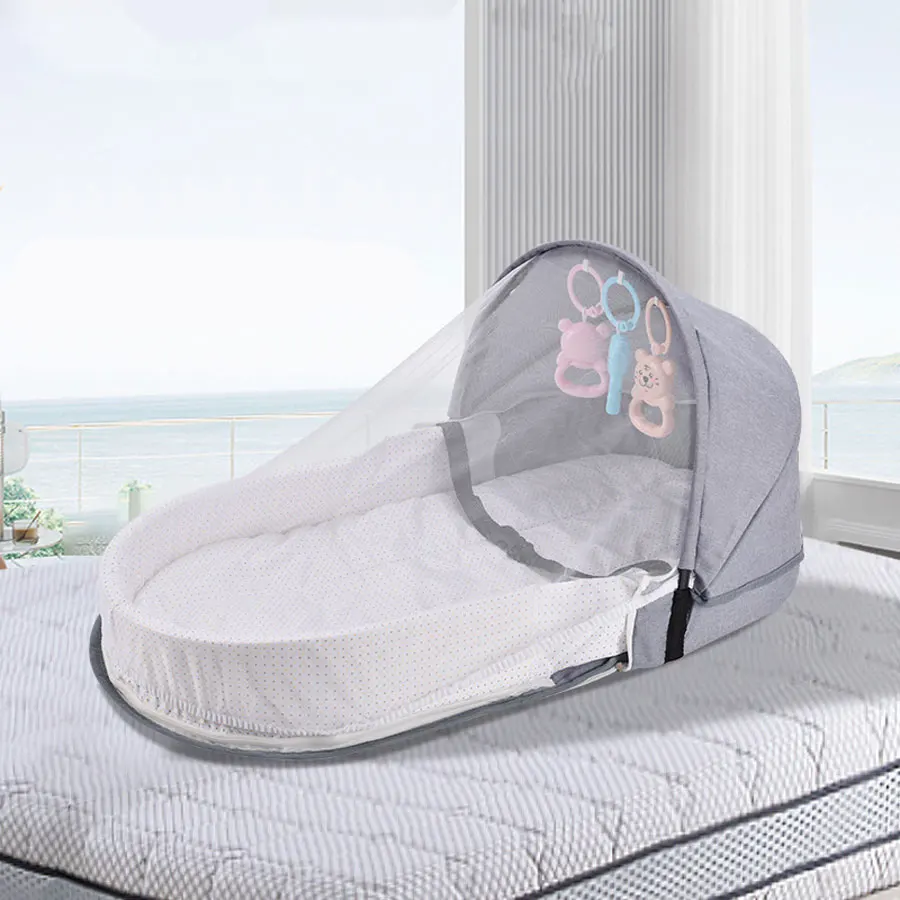 

Baby Crib Newborn Baby Biomimetic Isolation Bed Mosquito Proof Folding Bed Convenient Outdoor Travel Bed in The Middle Bed