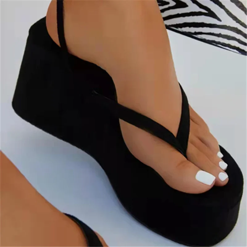 Sexy Wedges Sandals Women\'s Shoe Female Metal Chain Fashion Platform Shoes 2024 Summer Ladies Clip Toe Ankle Strap Casual Sandal