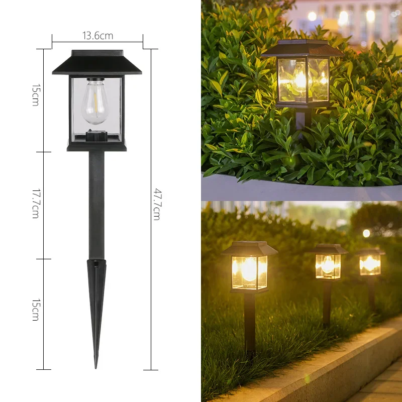 Solar Powered Outdoor Lawn Lights Courtyard Lawn Waterproof Guide Lights Home Garden Decoration Landscape Floor Mounted Lights