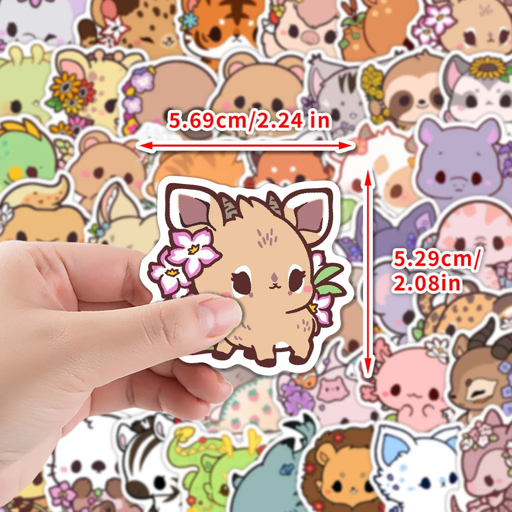50PCS Cute Cartoon Animal Graffiti Stickers - Waterproof Decor for Water Cup & Computer AnimeWorlds Store