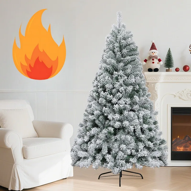 2026Christmas tree 1.5 meters white plush tree simulation falling snow Christmas tree 1.8/2.1/3m snow pine tree