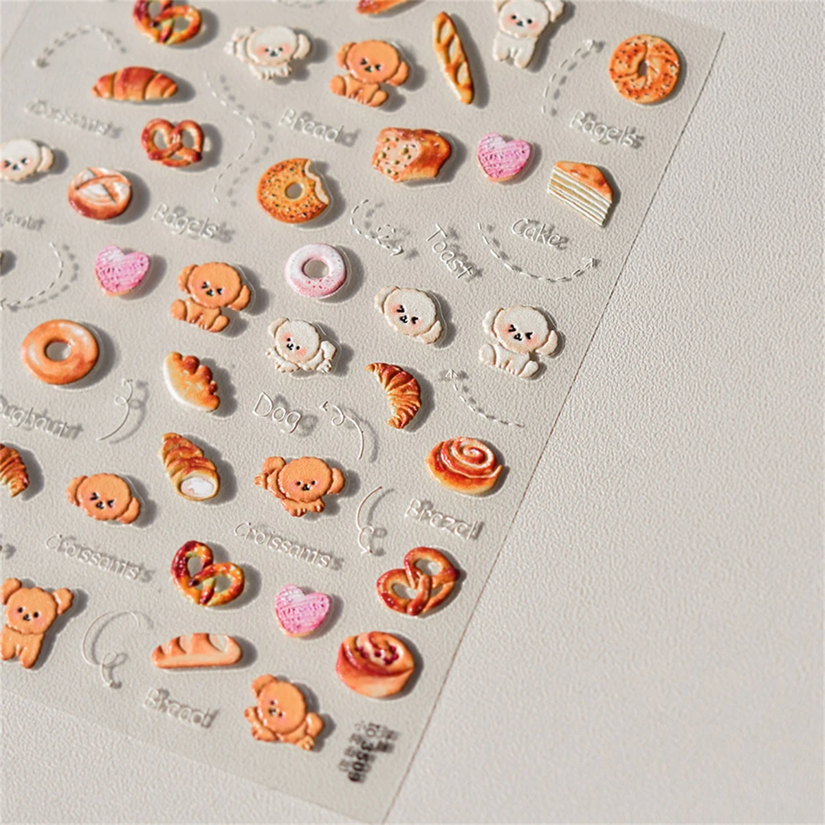 1 pçs 5d alívio animais arte do prego kawaii adesivos dos desenhos animados urso coelho cão auto adesivo transferência decoração do prego decalques deslizantes diy