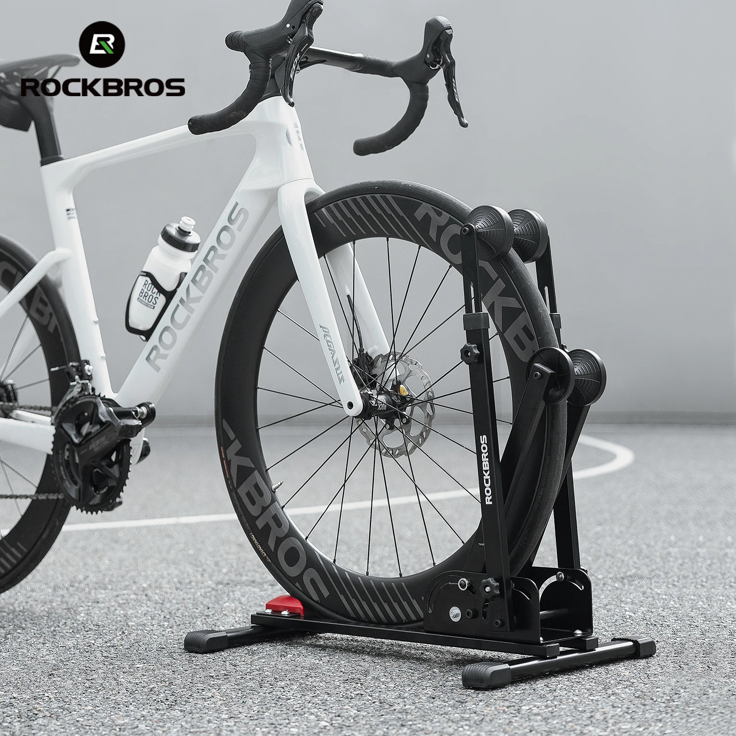 ROCKBROS Bicycle Parking Racks Double Poles Carbon Steel MTB Road Bike Foldable Bike Parking Racks Displaying Cycling Stands