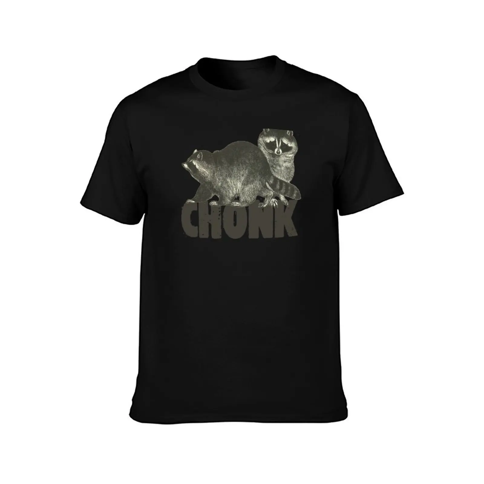 Chonk Trash Pandas - Vintage Retro Thicc Raccoon Illustration T-Shirt Work Daily Short Sleeve Top T-Shirt