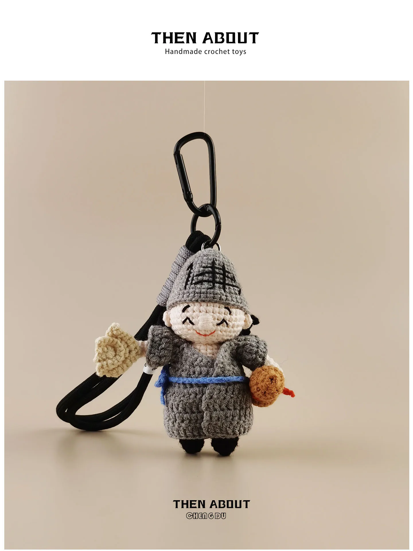 Creative Fun Keychain Bag Pendant Tibetan Buddhism Jigong Buddha Trendy Fashion Accessory Practical Gift