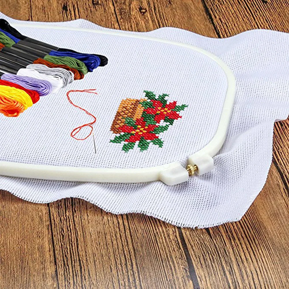 

Abs Plastic Embroidery Hoop Set Sturdy Copper Screw Smooth Surface Craft Frame Linen Fabric Sewing Kit Gift Women Girls 9X13Cm