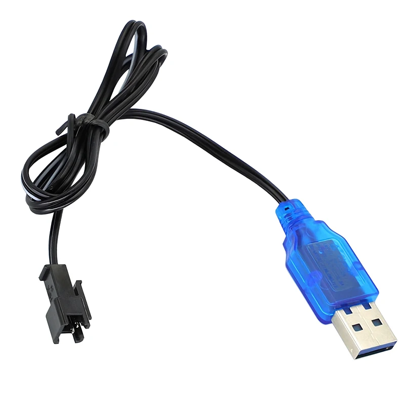 60cm NEW 3.7V 400mA NiMh/NiCd Lithium Battery USB Charger Cable SM 2P Forward Plug Electric Toy USB Charging Cable SM-2P