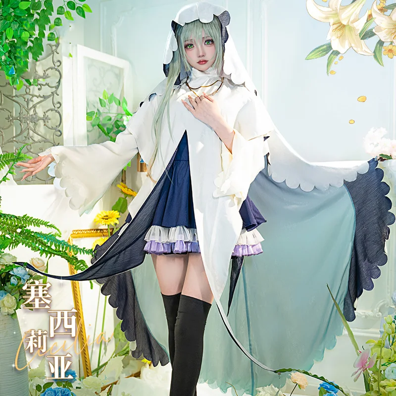 Weißer heiliger und schwarzer priester cos cecilia cosplay schönes lolita kleid kostüm weibliches anime heilige outfit a