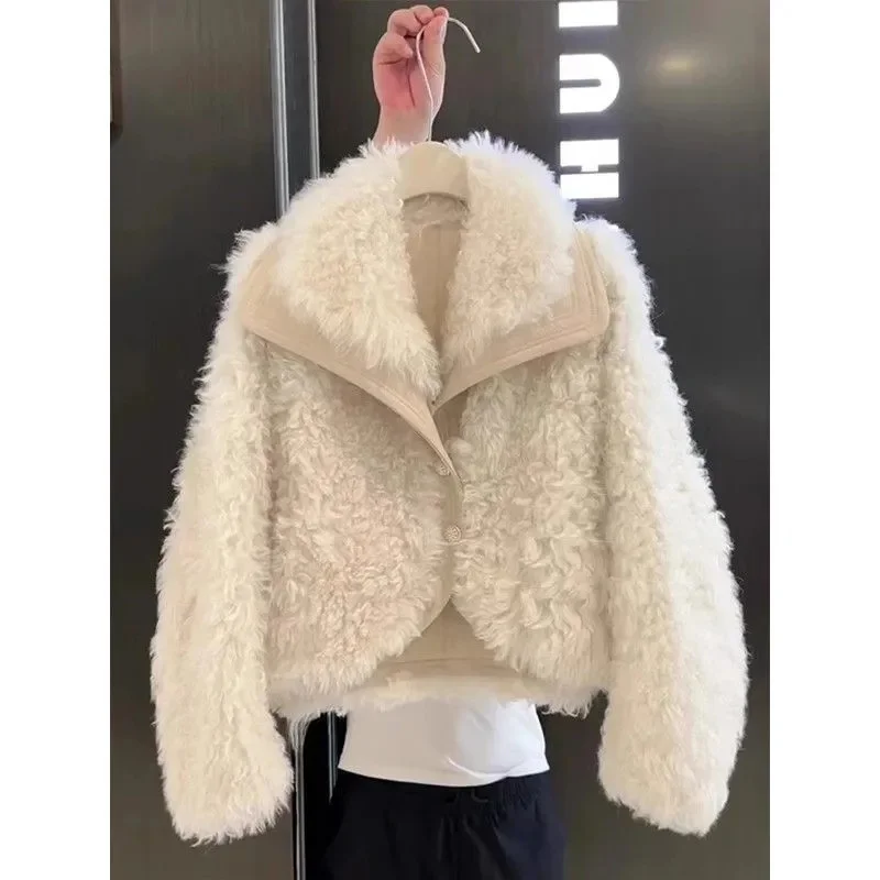 French Style Light Fragrance, Lazy Style, Fur Integrated Fur Coat, Women's Winter New Style, Age Reducing Loose Lamb Wool Top
