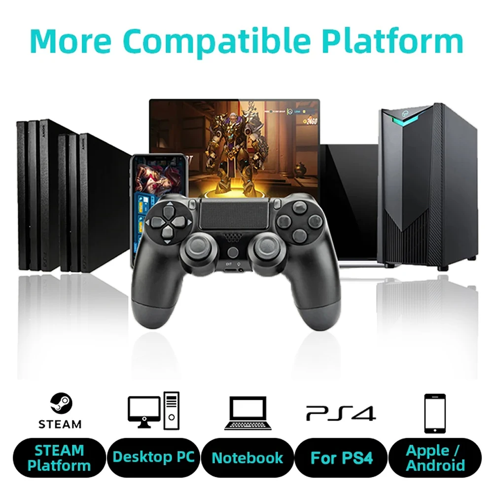 Controller wireless compatibile Bluetooth per console SONY Playstation PS4 Gamepad Controle Joystick per PC/Android/PS3/Steam
