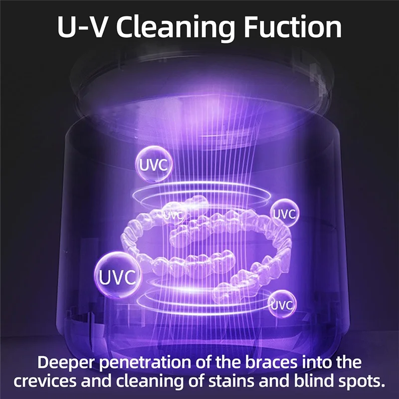 

A61I Household Ultrasonic Cleaning Machine With UV Lamp Ultrasonic Retainer Cleaner Machine EU EU Plug