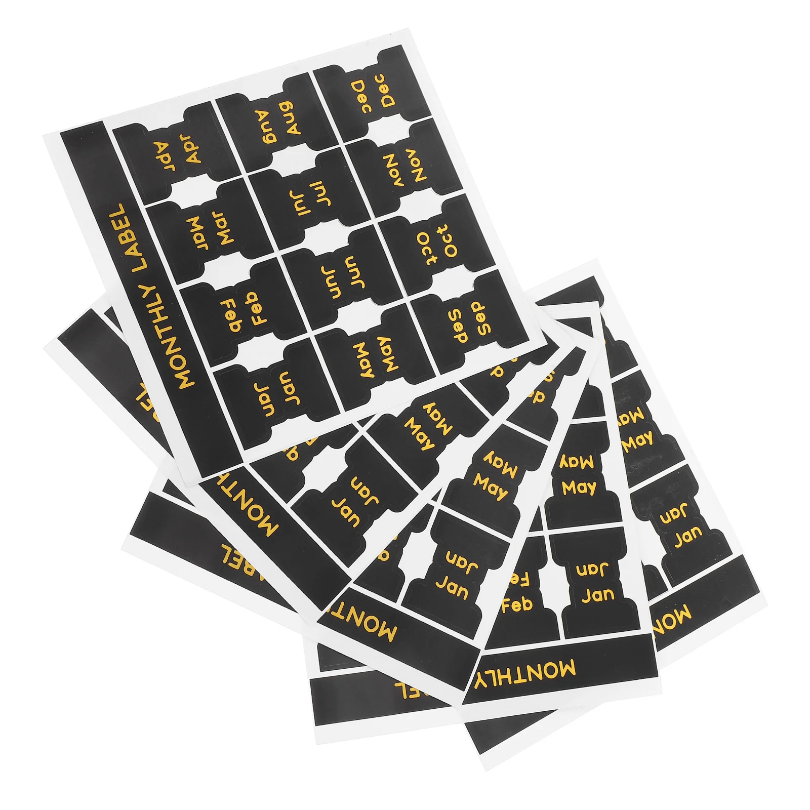 

5 Sheets Gold Stamping Labels Self Adhesive Monthly Tabs Planner Book Notebook File Folder Accessories Durability Writing Easy