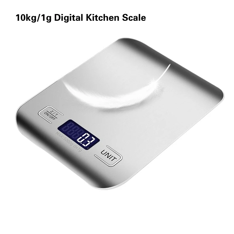 

10kg/1g Digital Kitchen Scale,LED Display Stainless Steel Panel for Home Baking,Coffee Food Jewelry Snacks Weighing Tools