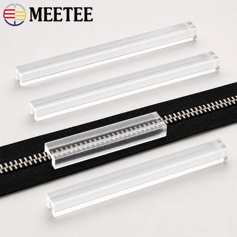 1Pc 5# 7mm Acrylic Zipper Gluing Ruler Glue Positioning Guide Anti-Overflow Adhesive Edge Tool Leathercraft Sewing Accessories