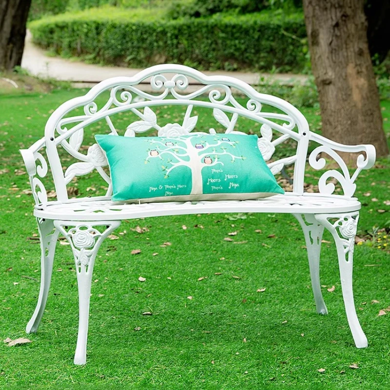 

Park Chair Outdoor Bench Leisure Sunscreen Rust Protection Cast Aluminum Seat Courtyard Garden Outdoor European Balcony Double