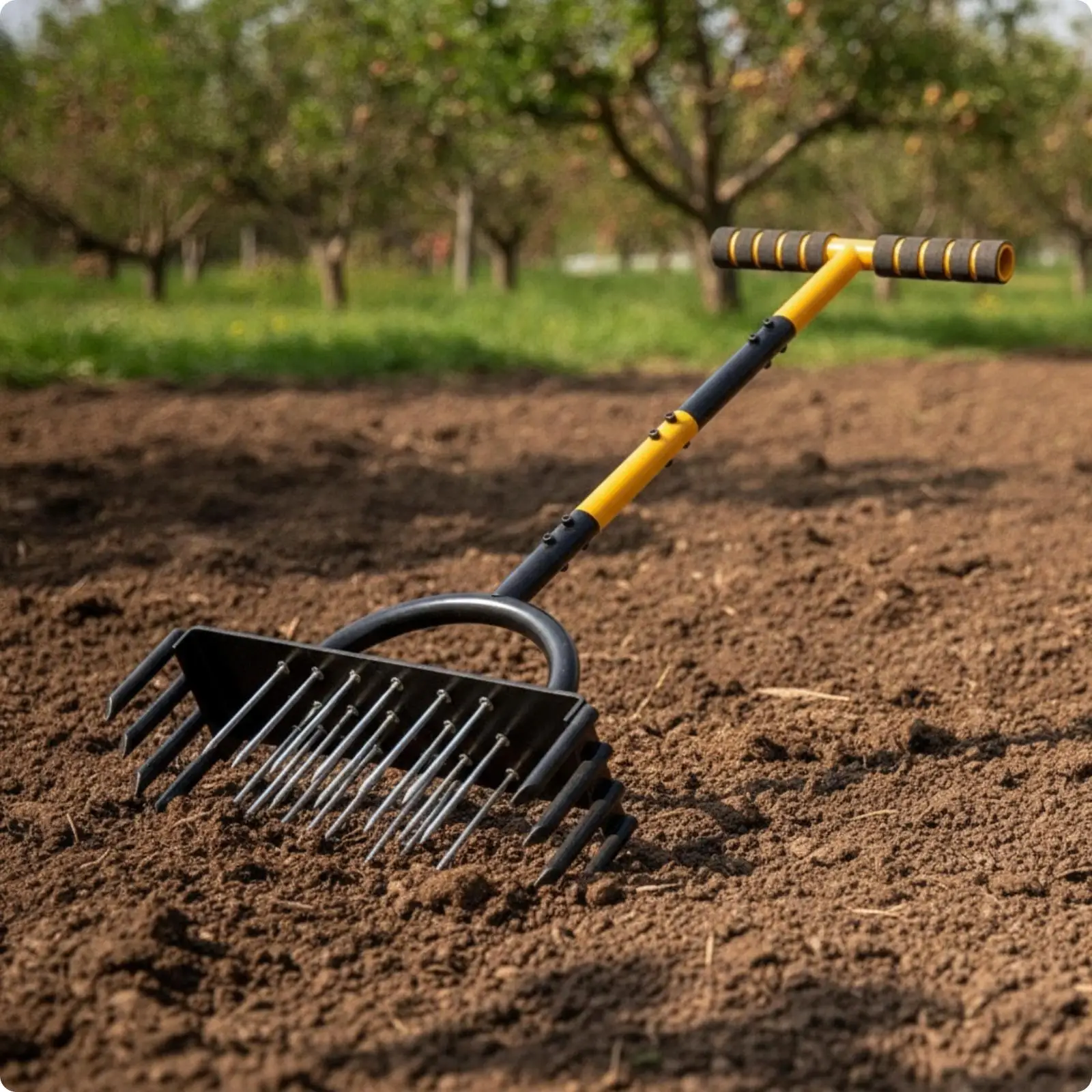 Manual Lawn Scarifier Rake with T Handle Lawn Aerator Tool for Garden Turf Soil Loosening Maintenance
