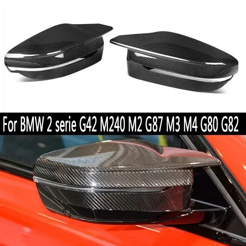 

For BMW M3 G80 M4 G82 G83 Dry Carbon Fibre Mirror Cover Rearview Mirror Housing Casing Replacement Type Body Kits 2PCS 2021+