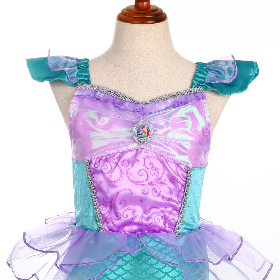 Vestido de princesa para niña, disfraz de sirenita para fiesta de fantasía, Carnaval, cumpleaños, Cosplay, Halloween