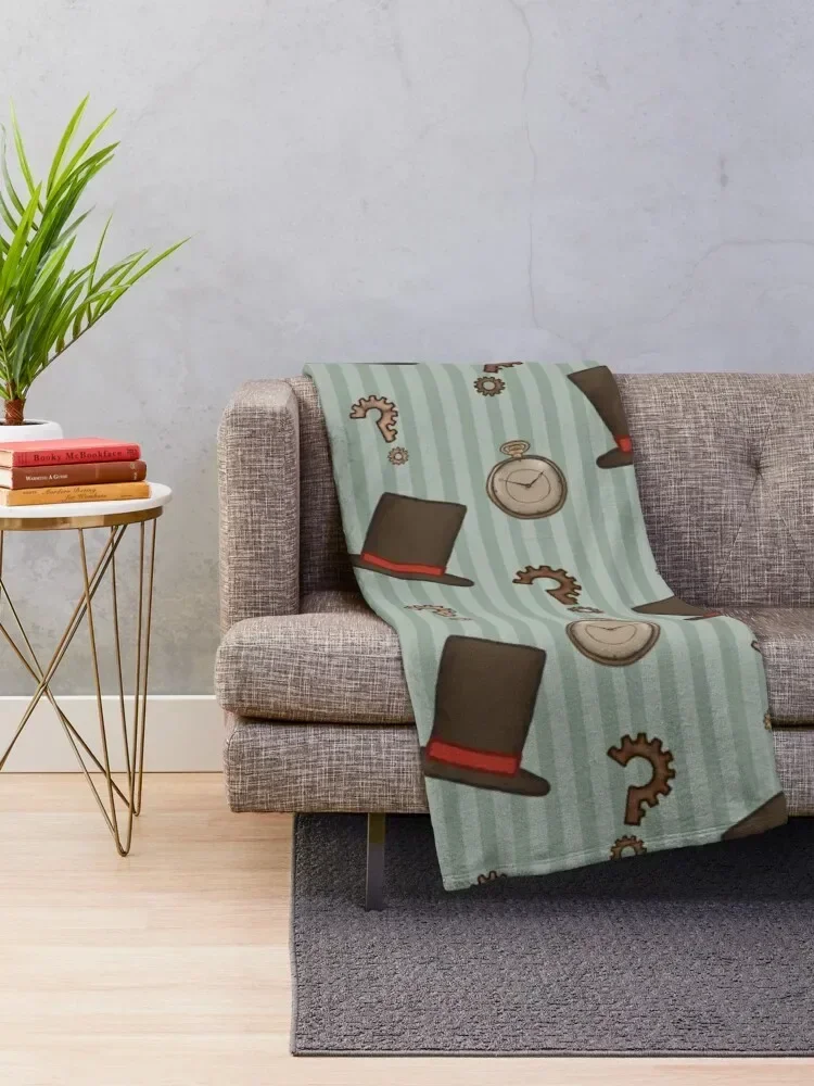 Professor Layton Repeated Pattern (Green) Throw Blanket Camping Winter beds Sofa Throw Blankets