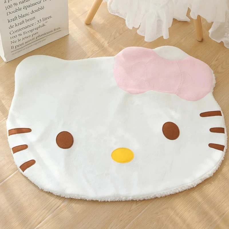 Sanrio Hello Kitty Cartoon Cute Big Head Floor Mat Non-slip Soft Bedroom Living Room Decor Miniso Decor Birthday Gifts For Girl