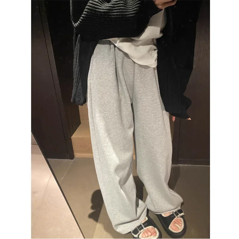 

Korean Harajuku Fleece Warm Sweatpants For Women Winter Baggy Sport Jogger Pants Vintage Hippie Brushed Trousers Y2k Clothes