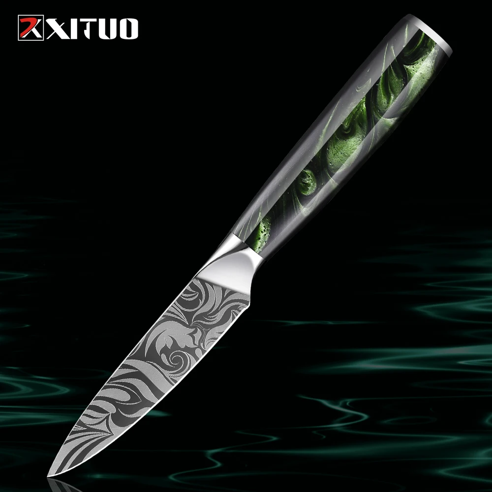 

Paring Knife,3.5 Inch Peeling Knives German Stainless Steel Small Fruit Knife,Razor Sharp Kitchen Pairing Knives Resin Handle