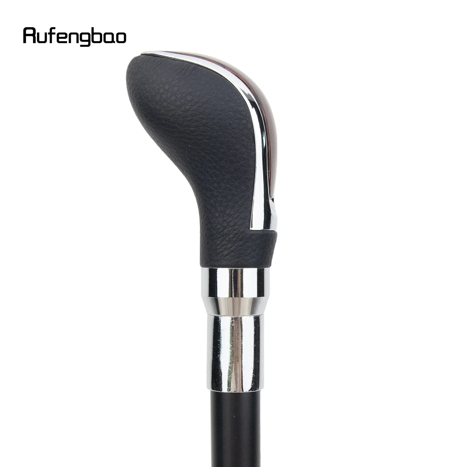 หนังสีดําสีน้ําตาลไม้เงินเดิน Cane แฟชั่นตกแต่งเดิน Stick สุภาพบุรุษ Elegant คอสเพลย์ Cane Crosier 93 ซม
