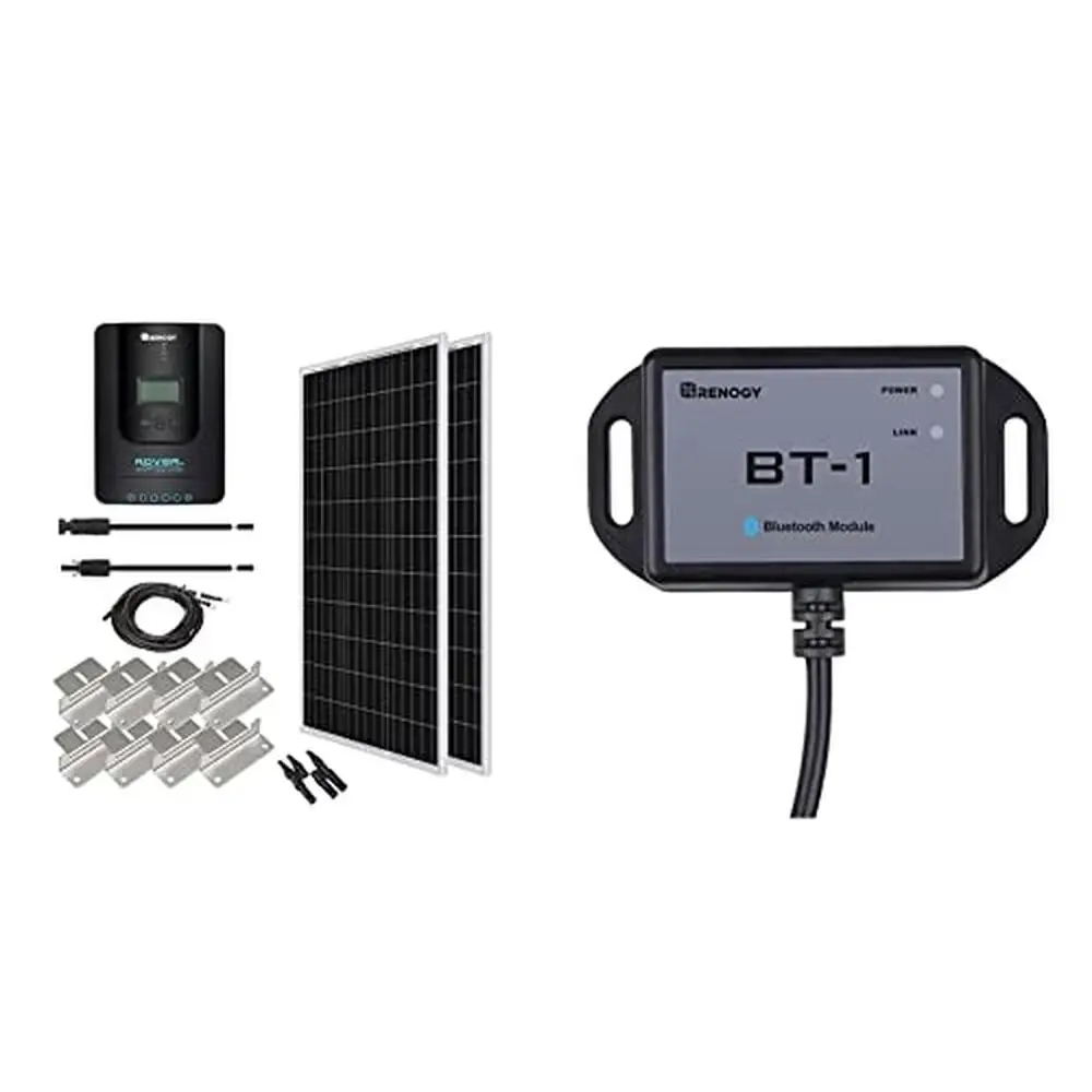 200W Monocrystalline Solar Panel Kit with Bluetooth Module Rover/Wanderer/Adventurer Charge High Efficiency Easy Installation