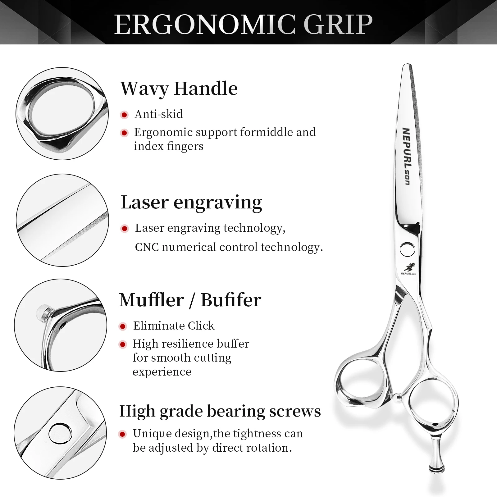 6.0 Inch Fashion Beauty Barber Hair Scissor  First-grade Quality Hairdressing Scissors Straight Hot Sale Easy to Cut