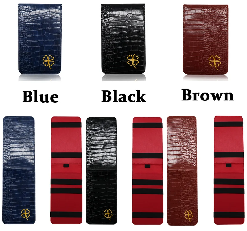 New Lucky 4 Leaf Clover Golf Scorecard Holder Genuine Leather Yardage Book Cover Case Protector Drop Shipping