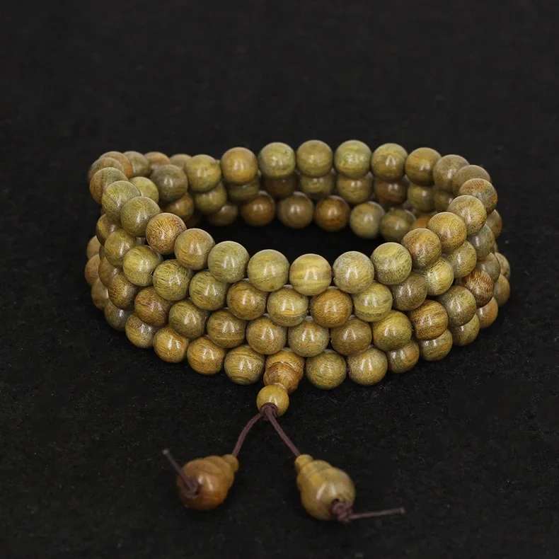 Green sandalwood bracelet 108 rosary holy sandalwood Buddha beads DIY disciples gourd style fragrance men women manufacturers